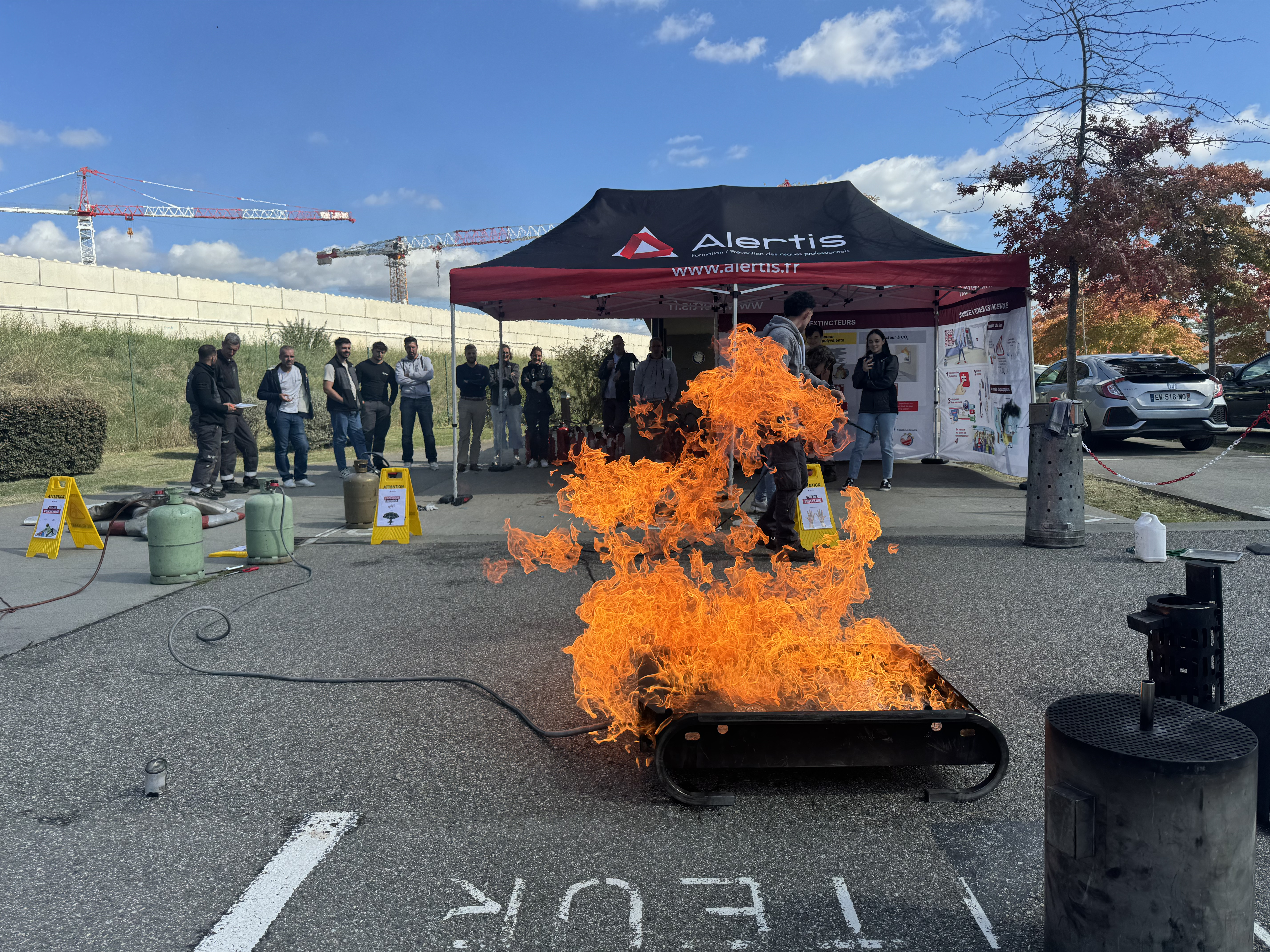 Formation incendie - Bac à flammes extincteur